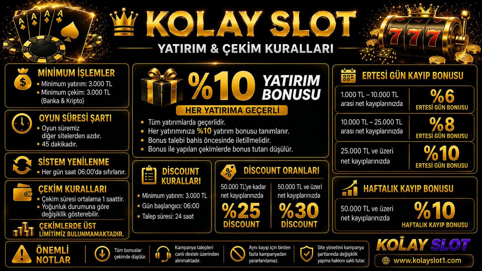 YATIRIM & ÇEKİM KURALLARI